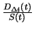 $\frac{D_{\Delta
t}\left(t\right)}{S\left(t\right)}$